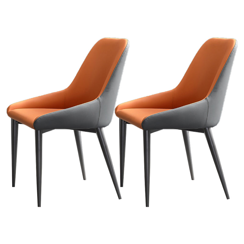 Contemporary Dining Chair Arm Side Chair for Kitchen with Metal Legs