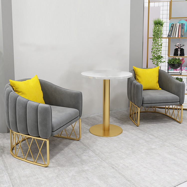 Glam Metal Dining Room Chair Upholstered Side Chair for Home Use