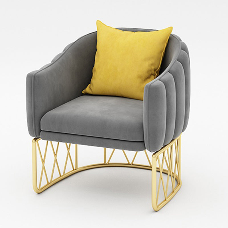 Glam Metal Dining Room Chair Upholstered Side Chair for Home Use