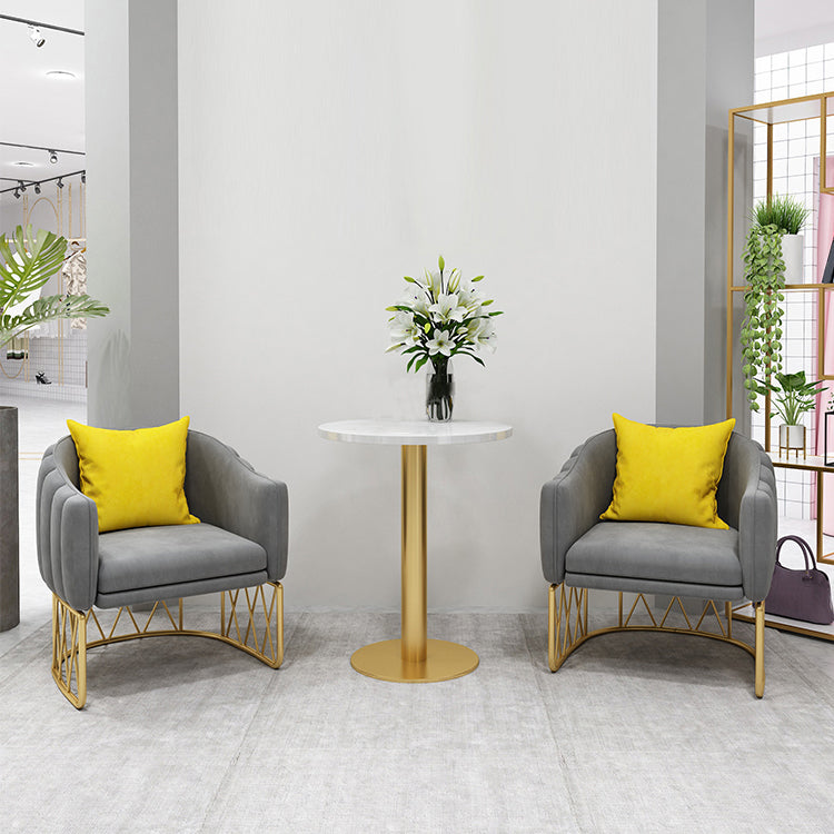 Glam Metal Dining Room Chair Upholstered Side Chair for Home Use