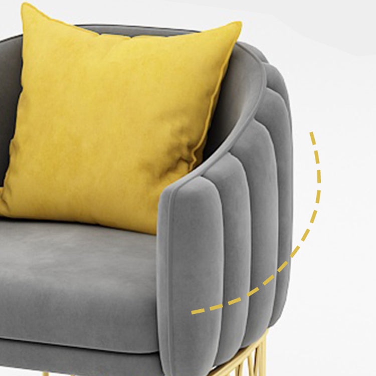 Glam Metal Dining Room Chair Upholstered Side Chair for Home Use