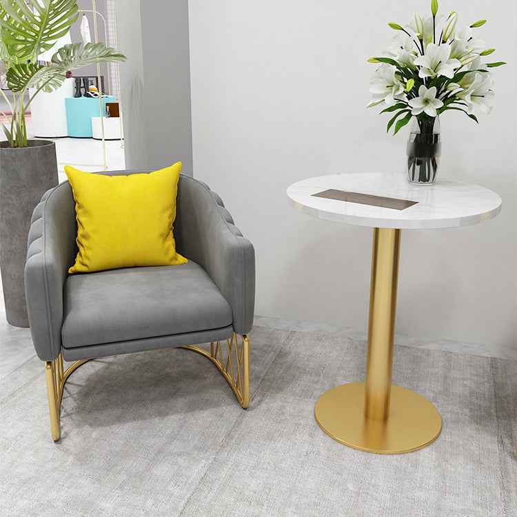 Glam Metal Dining Room Chair Upholstered Side Chair for Home Use