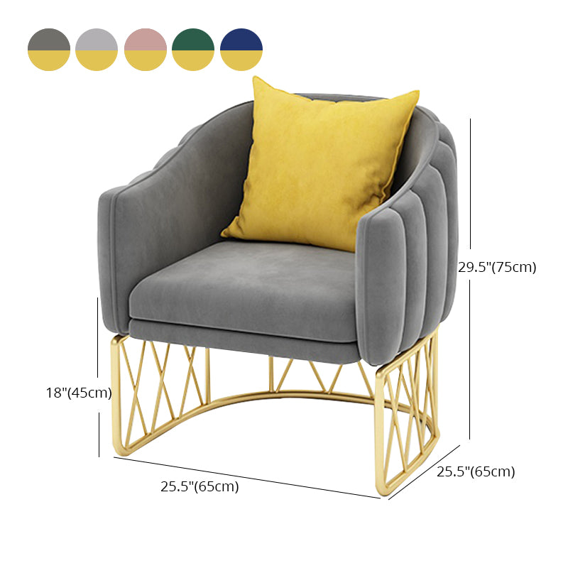 Glam Metal Dining Room Chair Upholstered Side Chair for Home Use