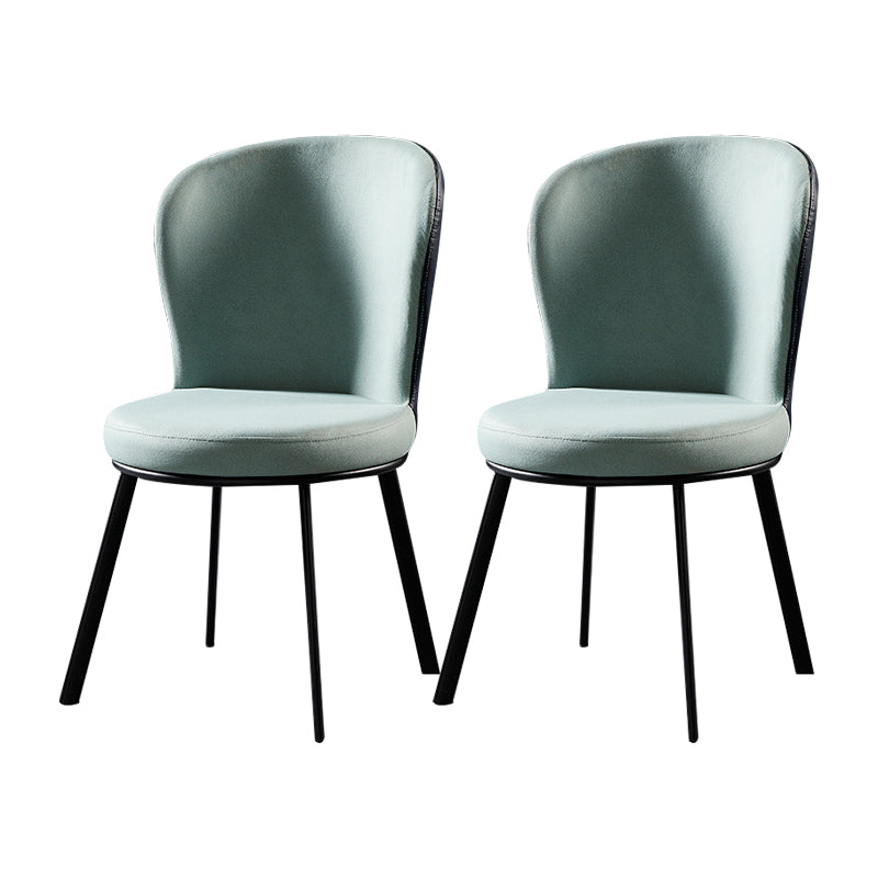 Industrial Style Upholstered Dining Chairs Solid Back Armless Dining Chair