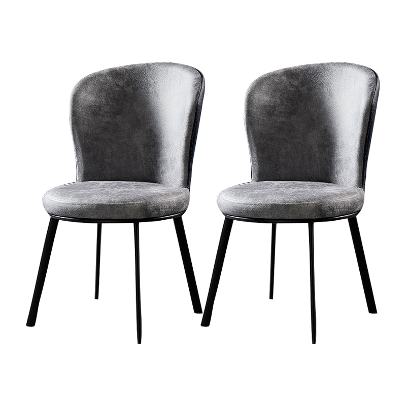Industrial Style Upholstered Dining Chairs Solid Back Armless Dining Chair