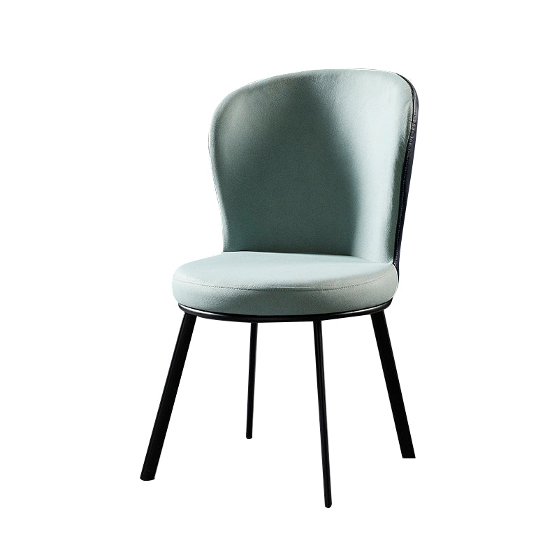 Industrial Style Upholstered Dining Chairs Solid Back Armless Dining Chair