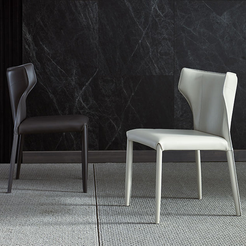 Designer Style Hotel Wingback Chair Leather Matte Finish Dining Chair