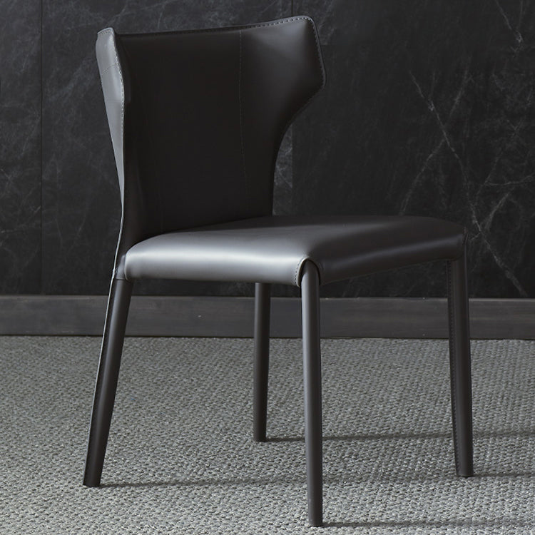 Designer Style Hotel Wingback Chair Leather Matte Finish Dining Chair