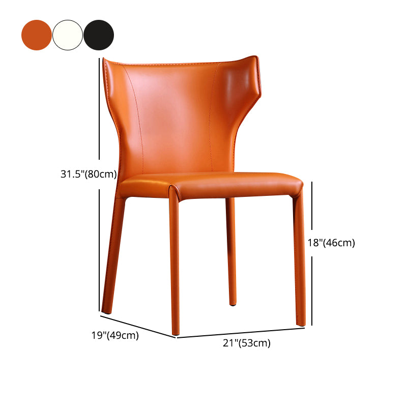 Designer Style Hotel Wingback Chair Leather Matte Finish Dining Chair