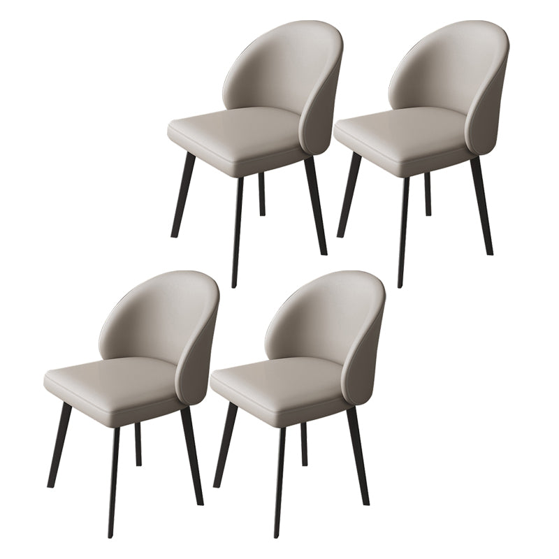 Contemporary Home Parsons Side Chair Leather Matte Finish Dining Chair