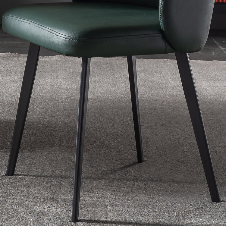 Contemporary Home Parsons Side Chair Leather Matte Finish Dining Chair