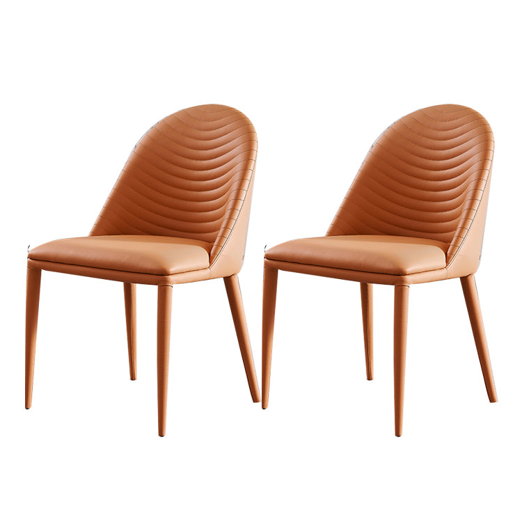 Designer Restaurant Parsons Chair Leather Matte Finish Dining Chair