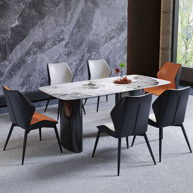 Modern Coffee Shop Wingback Chair Leather Matte Finish Dining Chair