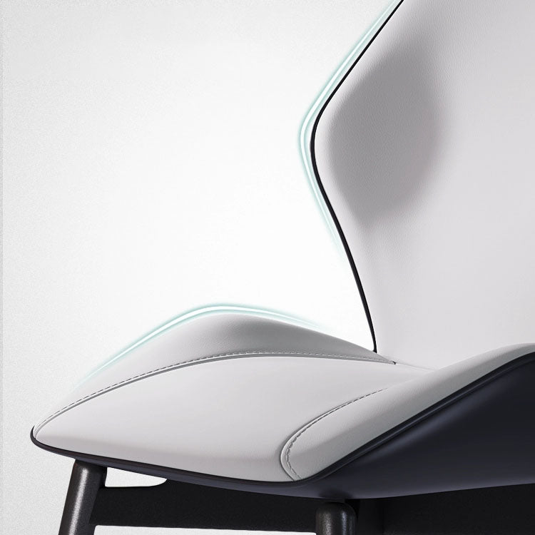 Modern Coffee Shop Wingback Chair Leather Matte Finish Dining Chair