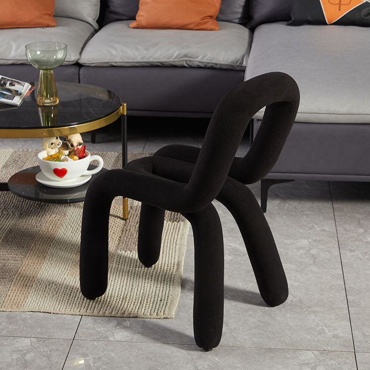 Modern Velvet Dining Room Chair Armless Metal Side Chair for Home Use