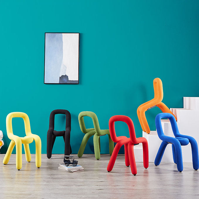 Modern Velvet Dining Room Chair Armless Metal Side Chair for Home Use