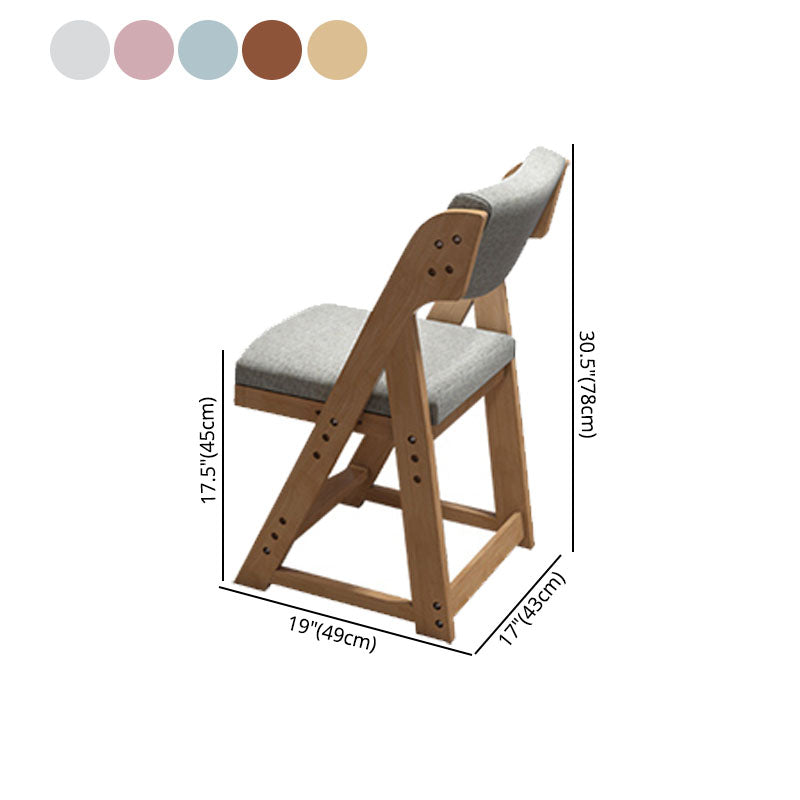 Contemporary Dining Chair Open Back Dining Armless Side Chair with Wooden Legs