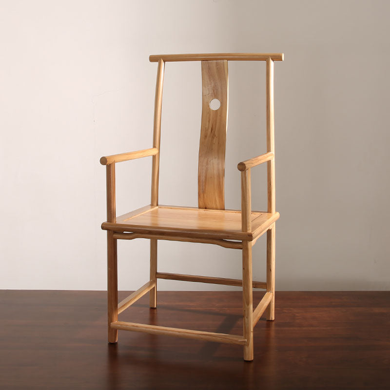 Traditional Dining Slat Back Chair Dining Arm Side Chairs with Wooden Legs