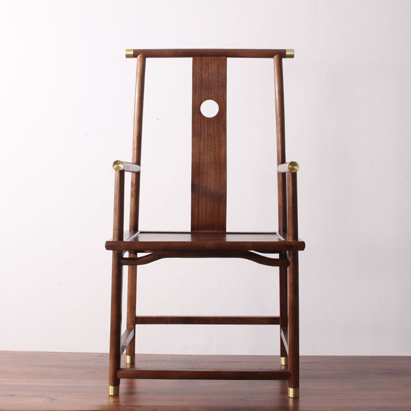 Traditional Dining Slat Back Chair Dining Arm Side Chairs with Wooden Legs