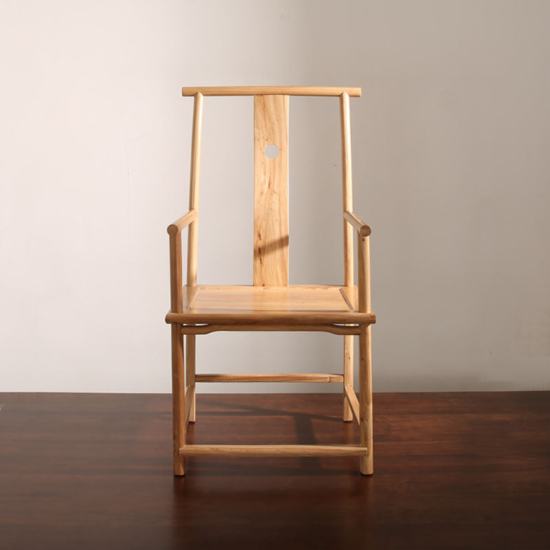 Traditional Dining Slat Back Chair Dining Arm Side Chairs with Wooden Legs