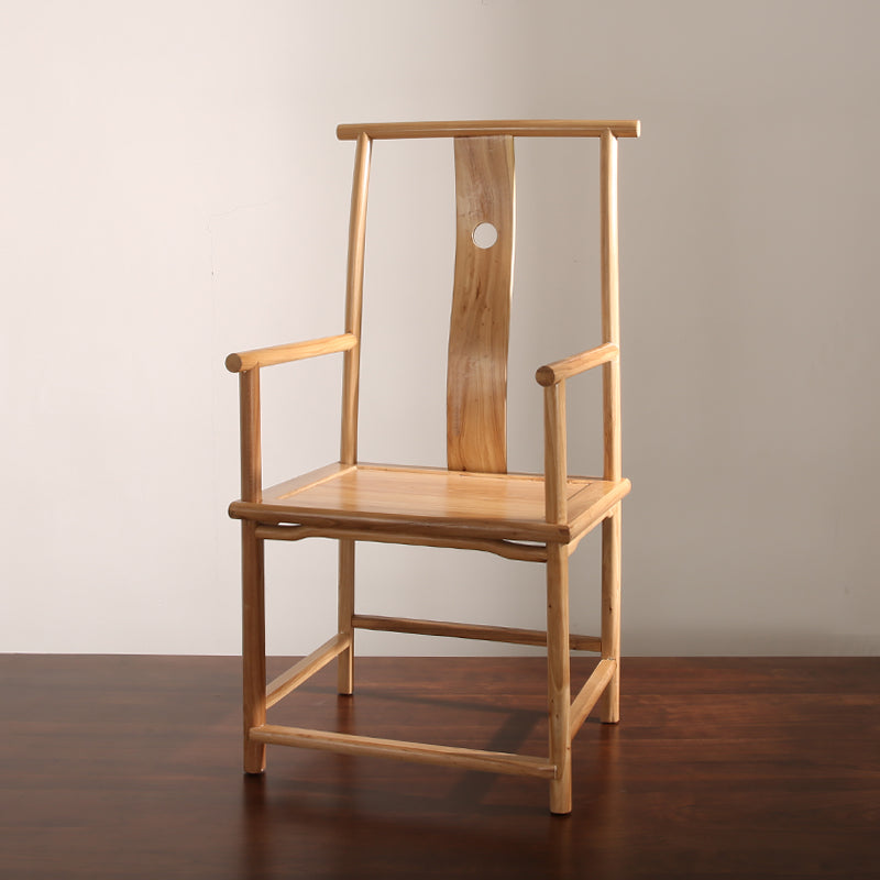 Traditional Dining Slat Back Chair Dining Arm Side Chairs with Wooden Legs