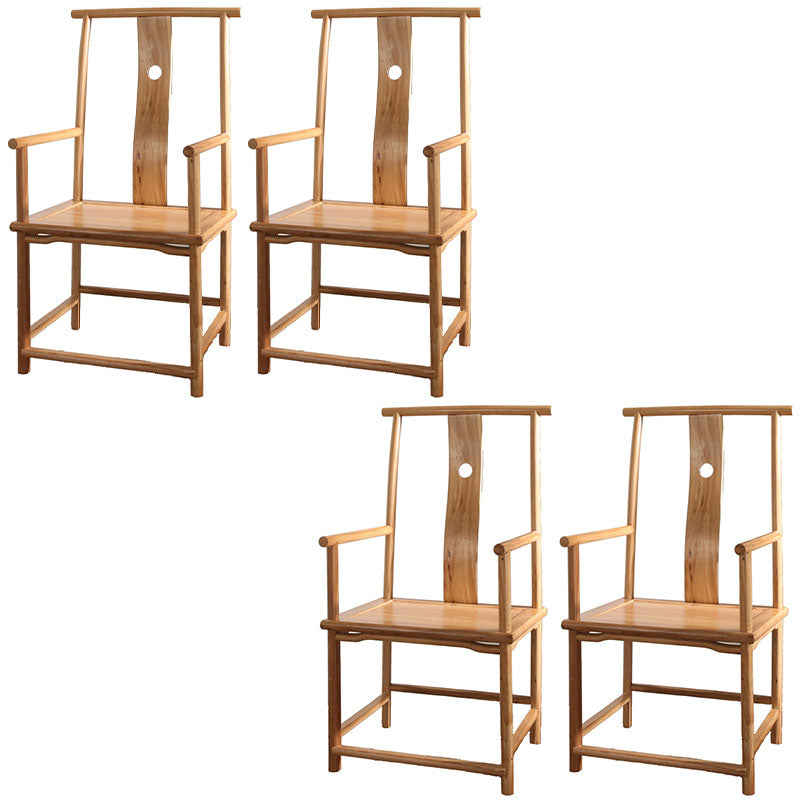 Traditional Dining Slat Back Chair Dining Arm Side Chairs with Wooden Legs