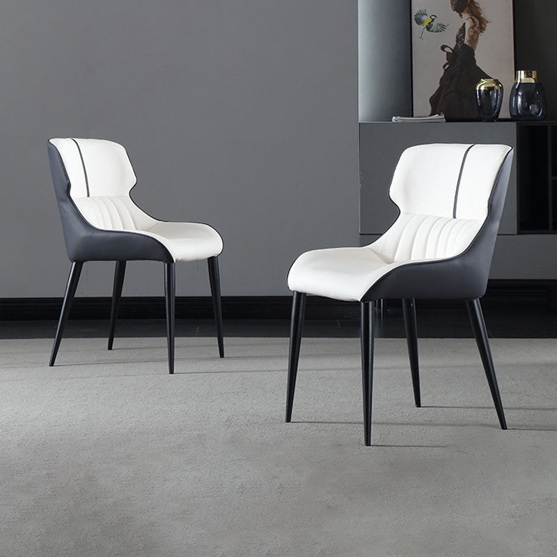 Industrial Wingback Parsons Side Chairs Leather Dining Side Chair