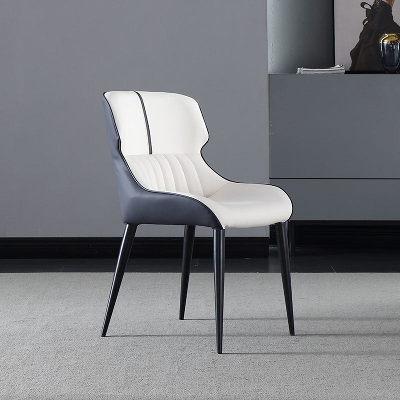 Industrial Wingback Parsons Side Chairs Leather Dining Side Chair