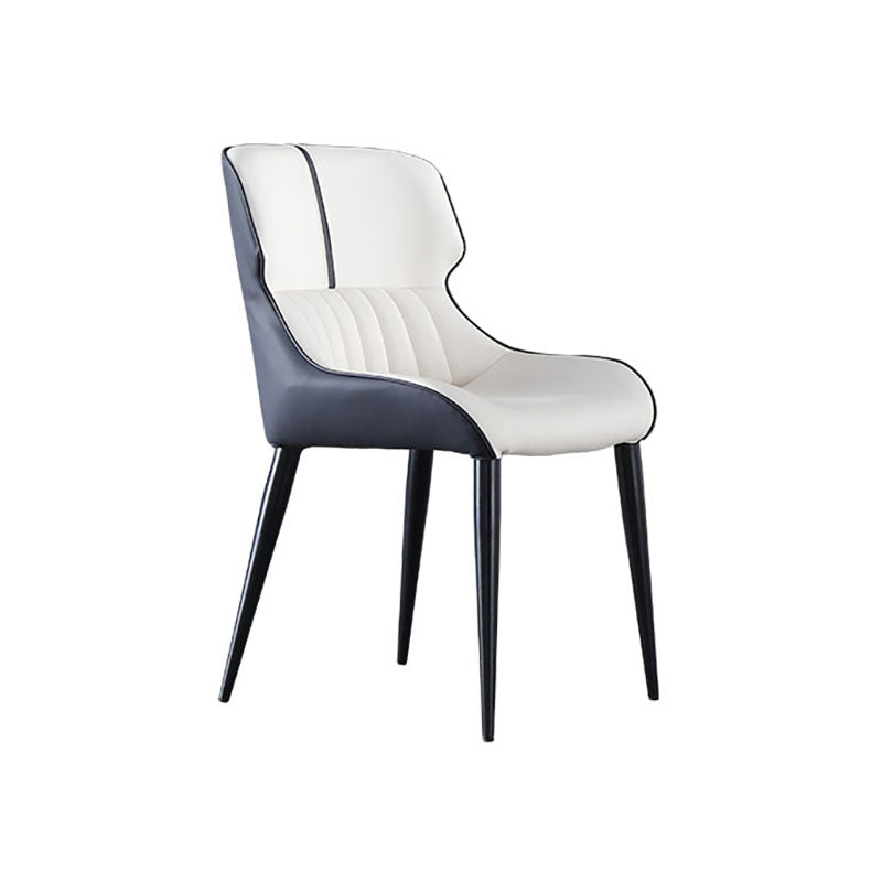 Industrial Wingback Parsons Side Chairs Leather Dining Side Chair