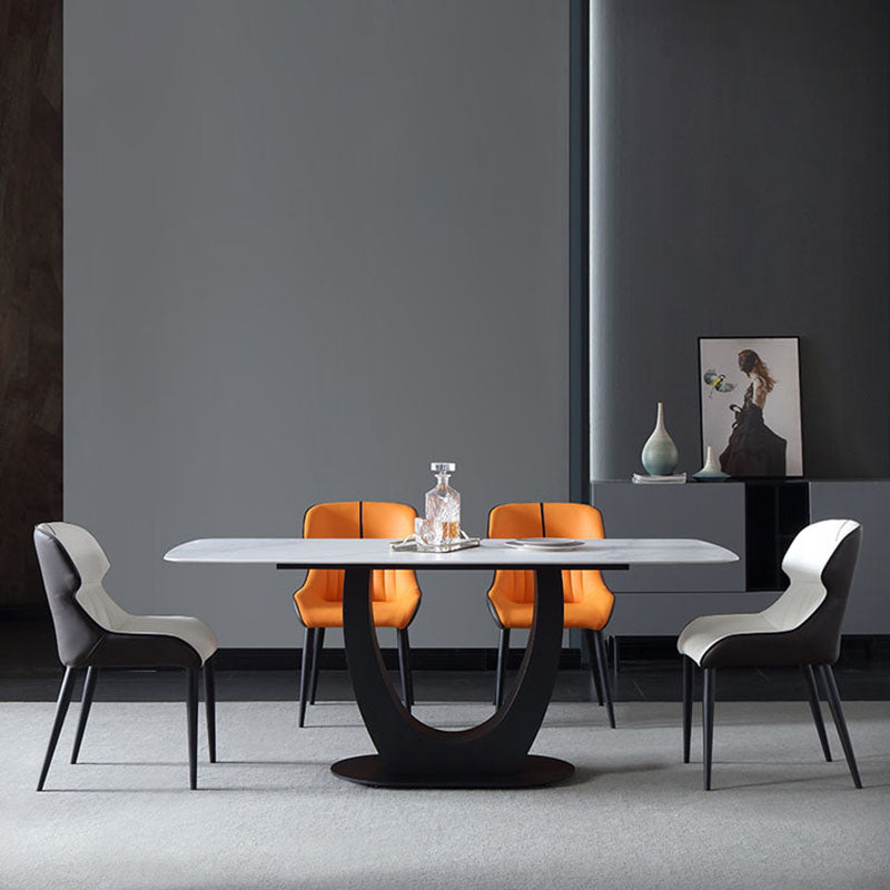 Industrial Wingback Parsons Side Chairs Leather Dining Side Chair