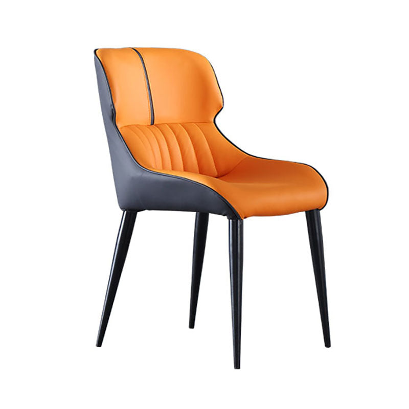 Industrial Wingback Parsons Side Chairs Leather Dining Side Chair