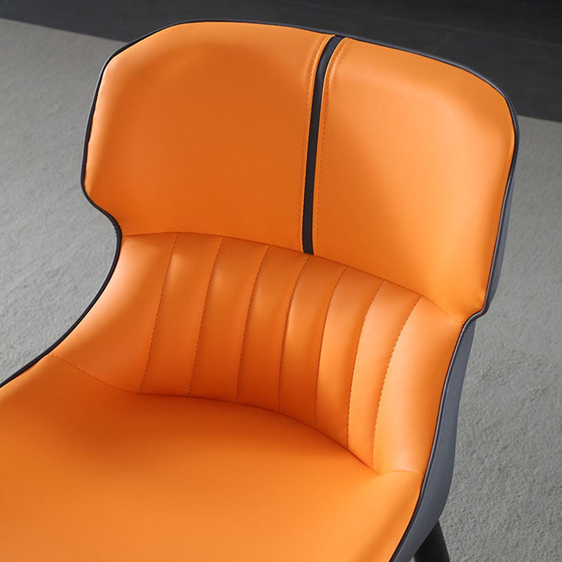 Industrial Wingback Parsons Side Chairs Leather Dining Side Chair