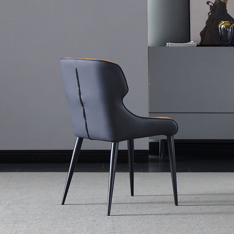 Industrial Wingback Parsons Side Chairs Leather Dining Side Chair