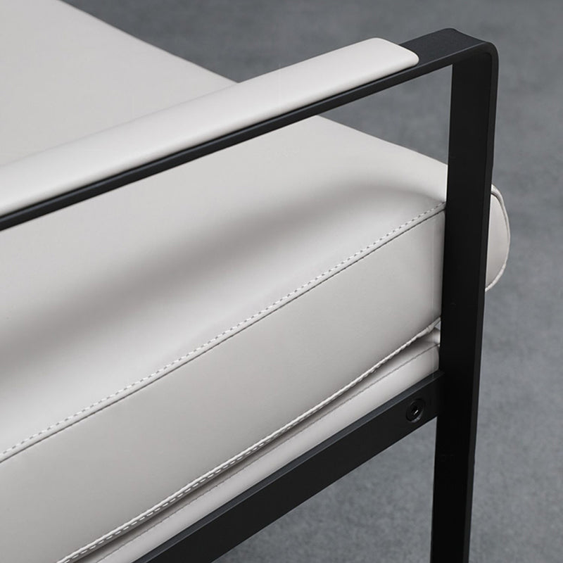 Mid-Century Modern Sled Arm Chair Leather Accent Armchair for Bedroom