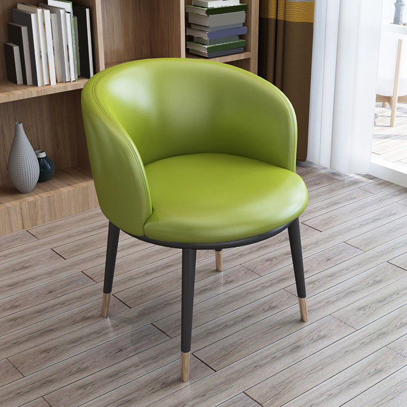 Modern Style Arms Included Faux Leather Upholstered Accent Armchair