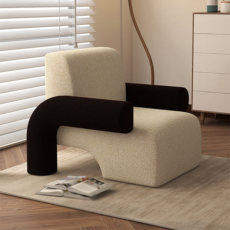 Nordic Style Living Room Velvet Round Arms Tight Back Arm Chair