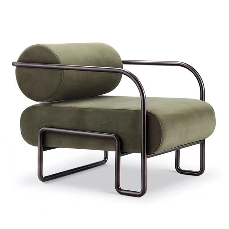 Industrial Style 26"Wide Fixed Back Metal Base Sponge Arm Chair