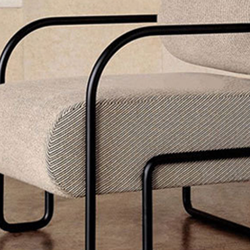 Industrial Style 26"Wide Fixed Back Metal Base Sponge Arm Chair