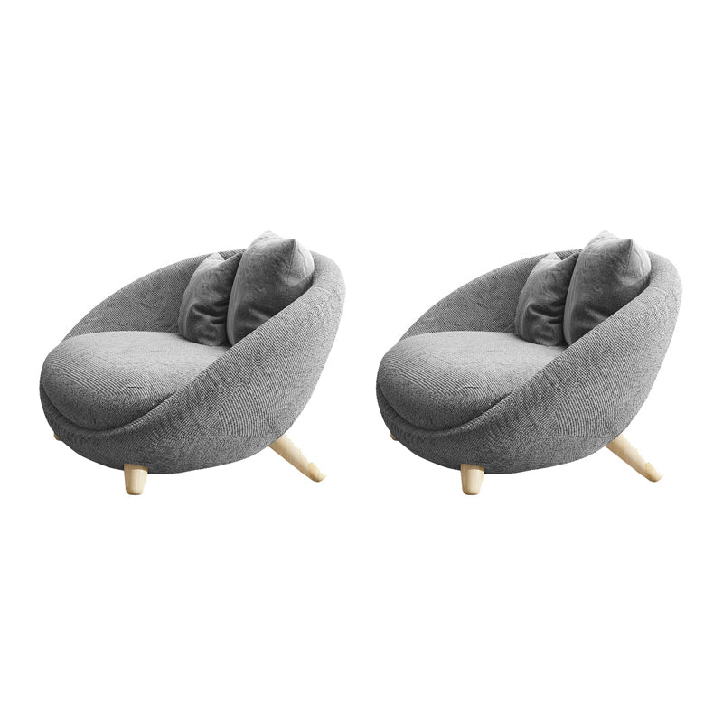 Scandinavian 34.6"Wide Cotton Blend Fixed Back Sloped Arms Papasan Chair with 2 Pillows