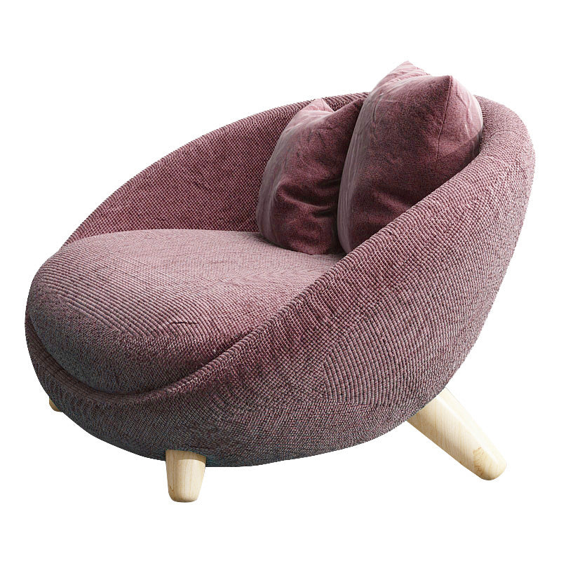 Scandinavian 34.6"Wide Cotton Blend Fixed Back Sloped Arms Papasan Chair with 2 Pillows