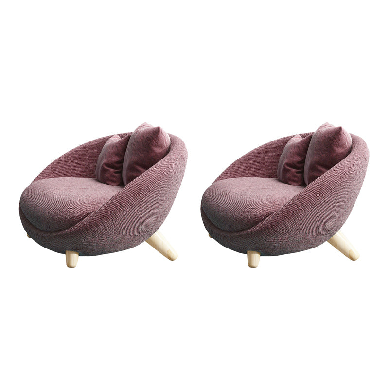 Scandinavian 34.6"Wide Cotton Blend Fixed Back Sloped Arms Papasan Chair with 2 Pillows