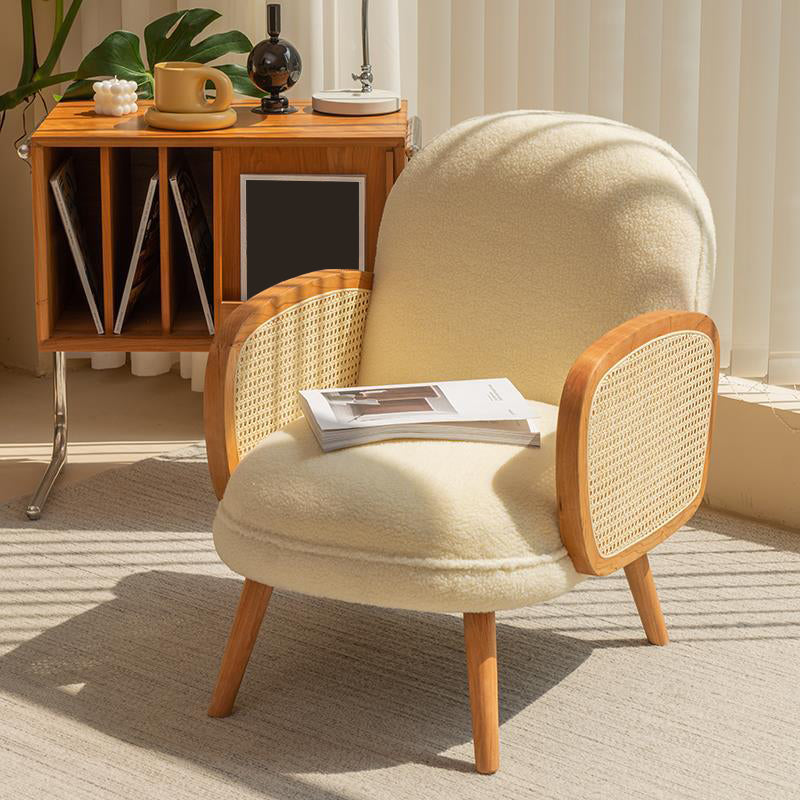 Scandinavian 23.23" Wide Fixed Back Sponge Square Arms 4 legs Chair