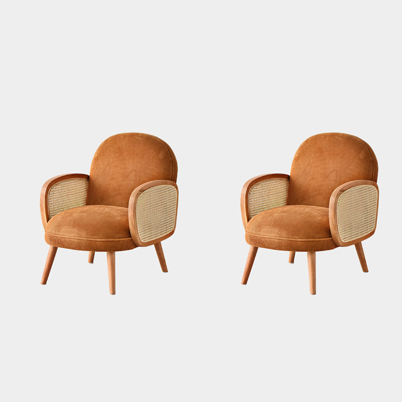 Scandinavian 23.23" Wide Fixed Back Sponge Square Arms 4 legs Chair