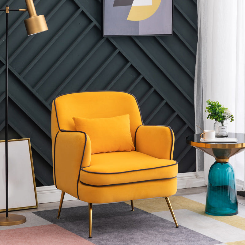 Contemporary 25.6"W x 25.6"D x 32.3" H Recessed Arms Pillow Back ArmChair