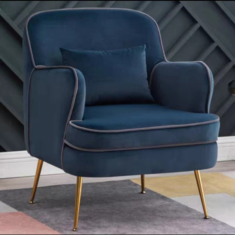 Contemporary 25.6"W x 25.6"D x 32.3" H Recessed Arms Pillow Back ArmChair