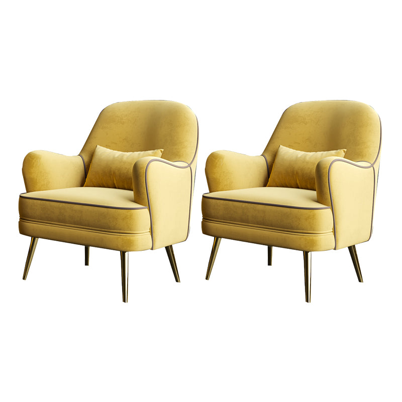 Contemporary 25.6"W x 25.6"D x 32.3" H Recessed Arms Pillow Back ArmChair