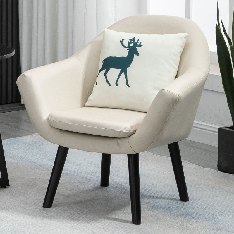 Modern Style Wood Armrest Cushion Back Strap Pillow Arm Chair