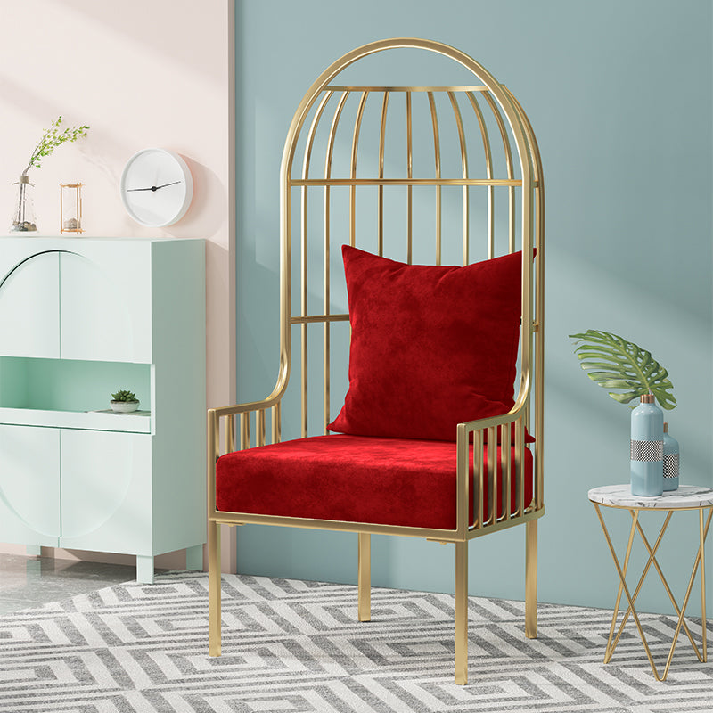 Glam Style 25.6 "Wide Pillow Back Square Arm Metal Frame Balloon Chair