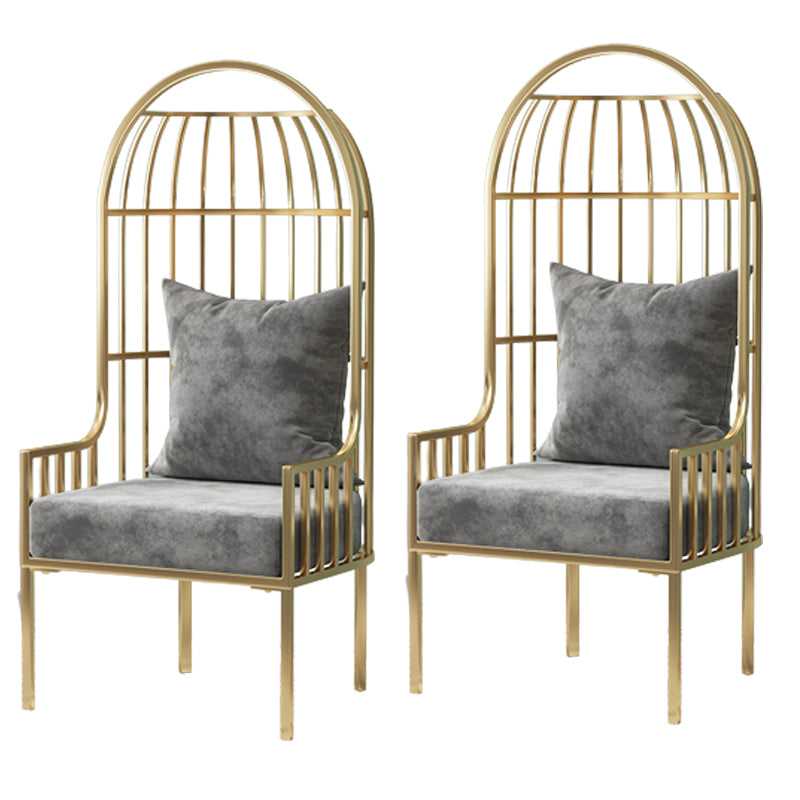 Glam Style 25.6 "Wide Pillow Back Square Arm Metal Frame Balloon Chair