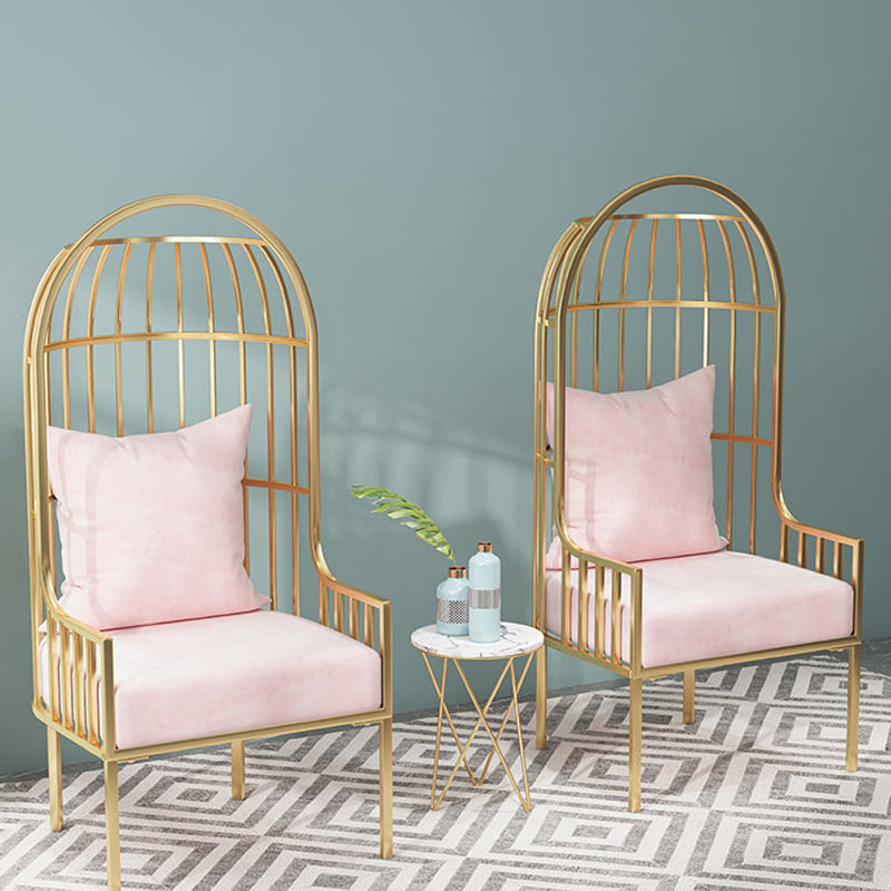 Glam Style 25.6 "Wide Pillow Back Square Arm Metal Frame Balloon Chair